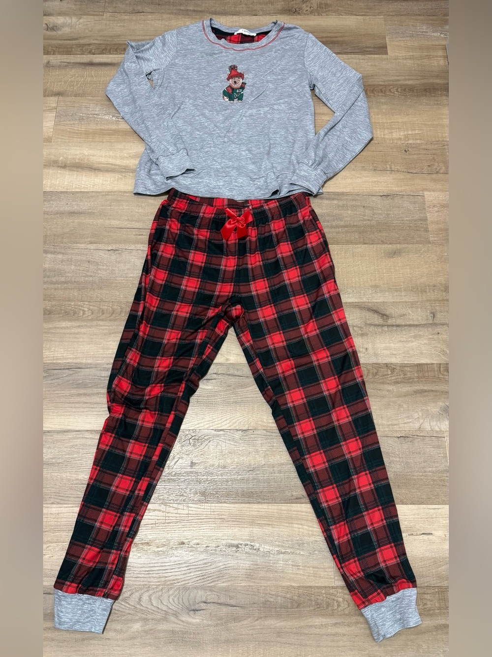 Ladies plaid Yorkie pajamas